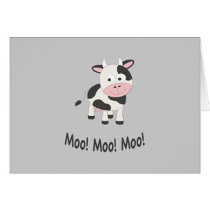 Cartão Moo Moo Moo Cute Cartoon Cow