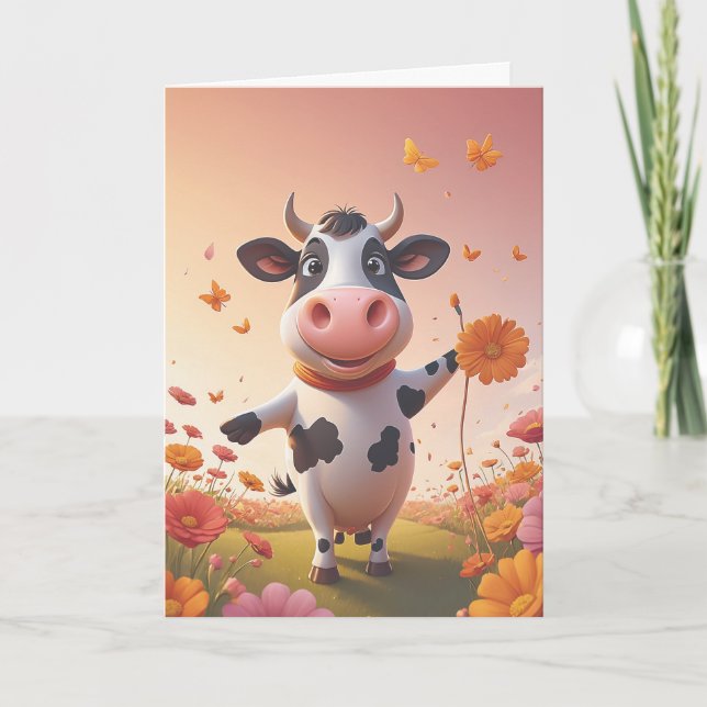 Cartão Moo-sical Birthday Celebration (Frente)