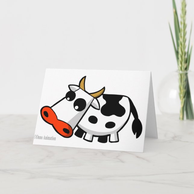 Cartão Moo the black and white cow Greeting card (Frente)