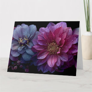 Cartão Moody Floral Banner - Flores Escuras e Sonhadas