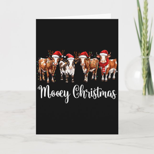 Cartão Mooey Christmas Cowgirl Xmas Funny Western Christm (Frente)