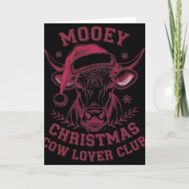 Cartão Mooey Christmas Western Cow Lover Club Xmas Season (Frente)