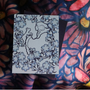 Cartão Moon Goddess Cat Witch Blues