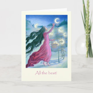 Cartão Moon goddess greeting card