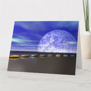 Cartão moon white and stone and steps