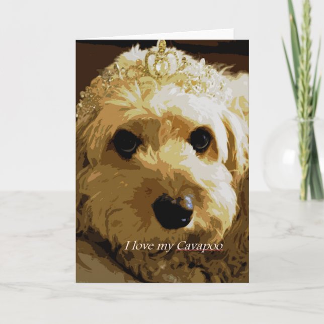 Cartão Mooncards, Cavapoo, Princess, Pet Greeting Card (Frente)