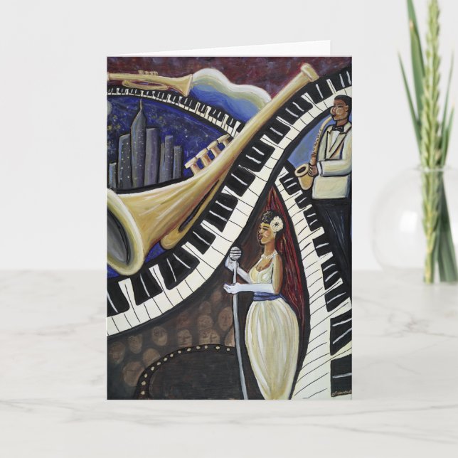 Cartão Moonlight Jazz Greeting Card (Frente)