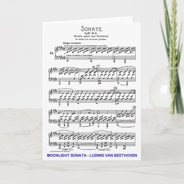 Cartão Moonlight-Sonata-Ludwig-Beethoven (Frente)