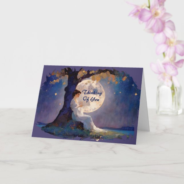 Cartão Moonlit Dreamer - Serene Night Sky (Orquídea)