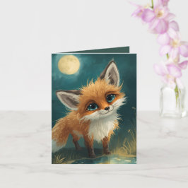 Cartão Moonlit Fox, Night Forest 
