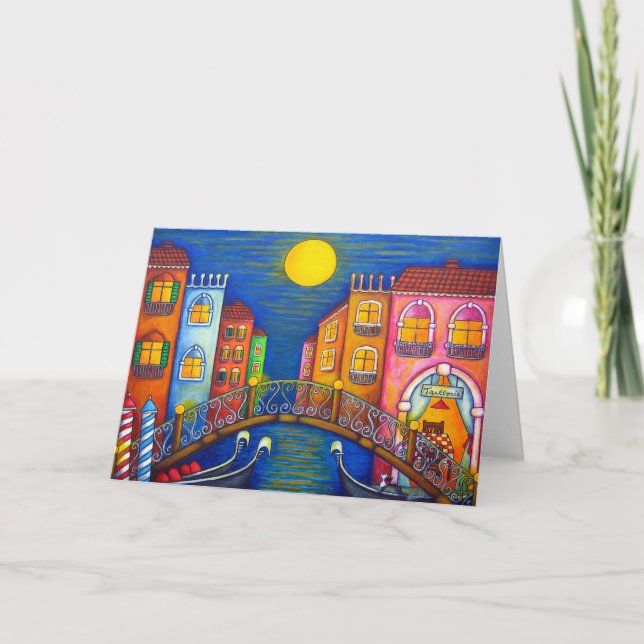 Cartão Moonlit Venice Greeting Card (Frente)