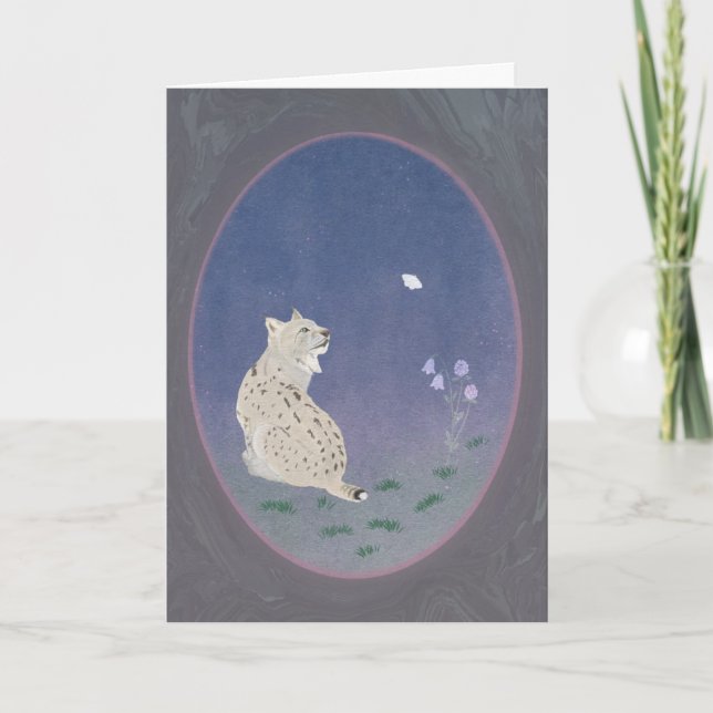 Cartão Moonlit Woodland Bobcat 5x7 Greeting Card  (Frente)