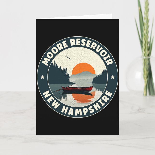 Cartão Moore Reservoir New Hampshire Sunset T Shirt  (Frente)