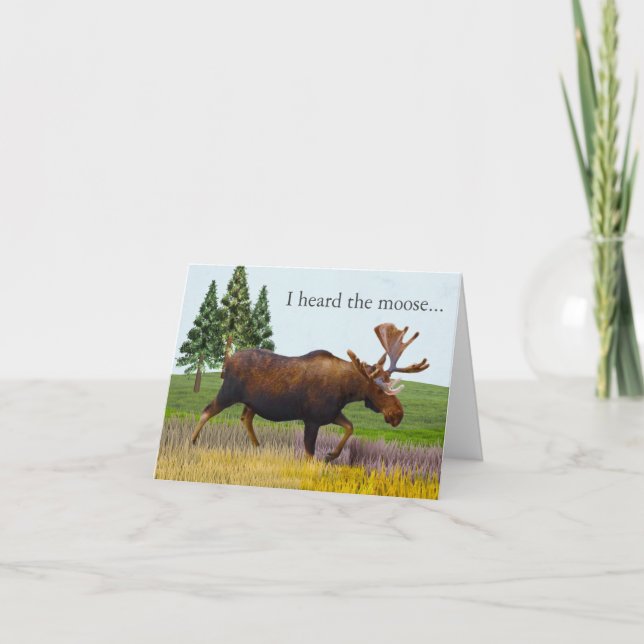 Cartão Moose Nature Scenery Funny Birthday Card (Frente)