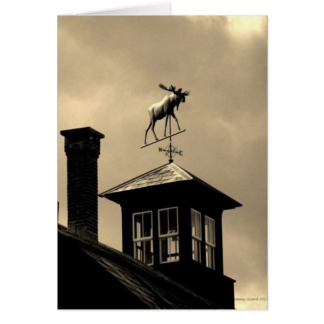 Cartão Moose Weather Vane New England (Frente)