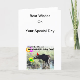 Cartão Moose wishes on your birthday
