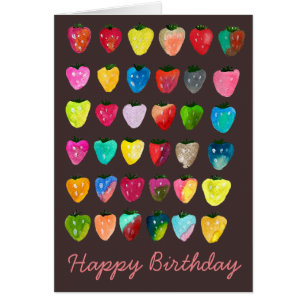 Cartão Morango doce doce fruta doce aquarela