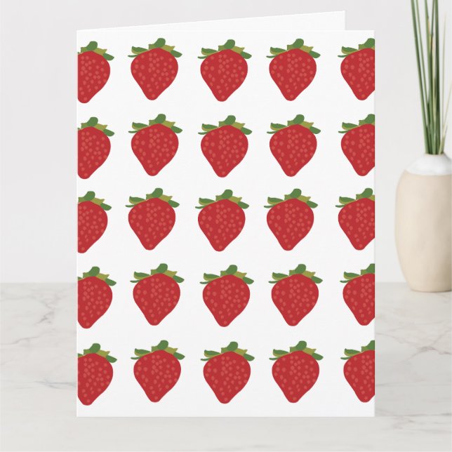 Cartão Morango Fruta doce Morangos Saudação (Frente)