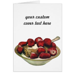 Cartão Morangos Comidas saudáveis