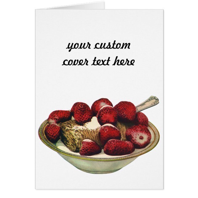 Cartão Morangos Comidas saudáveis (Frente)