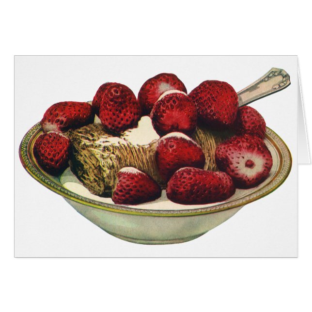 Cartão Morangos Comidas saudáveis (Frente Horizontal)