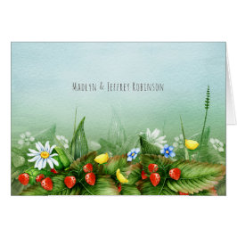 Cartão Morangos selvagens num país do céu azul paralelo