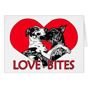 Cartão Mordidas de amor de great dane - personalizadas