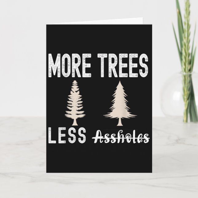 Cartão More Trees Less Holes Ugly Christmas Sweater  (Frente)
