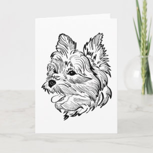 Cartão Morkie Dog Line Art