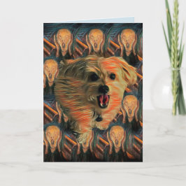 Cartão Morkie Dog "The Scream" Funny 50 Birthday Card
