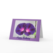Morning Glories Happy Birthday Greeting Card