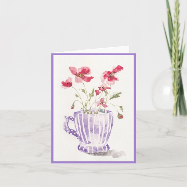 Cartão Morning Poppies Greeting Card (Frente)