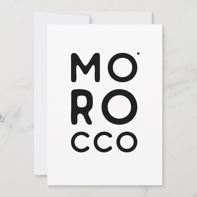 Cartão Morocco - minimalistic typography card (Frente)