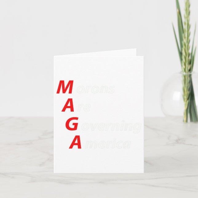Cartão Morons Governam Anti-Trump Político Americano (Frente)