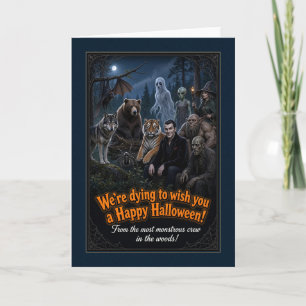 Cartão Morrendo para Desejar um Feliz Halloween Card