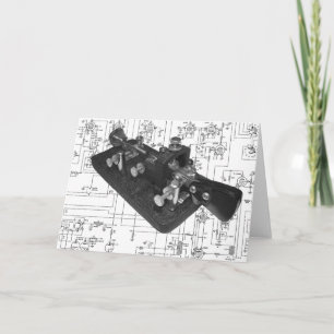 Cartão Morse Code Radio Key Schematic Greeting Card