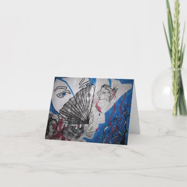 Cartão Morte de um vazio Notecard da gueixa (Frente)