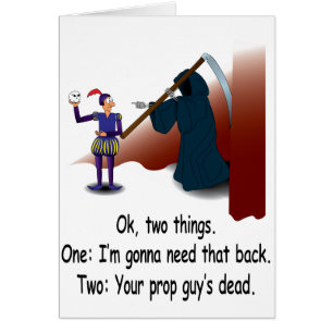 Cartão Morte no palco