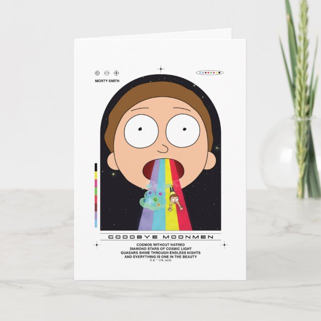 Cartão Morty Goodbye Moonmen Citação Gráfica (Frente)