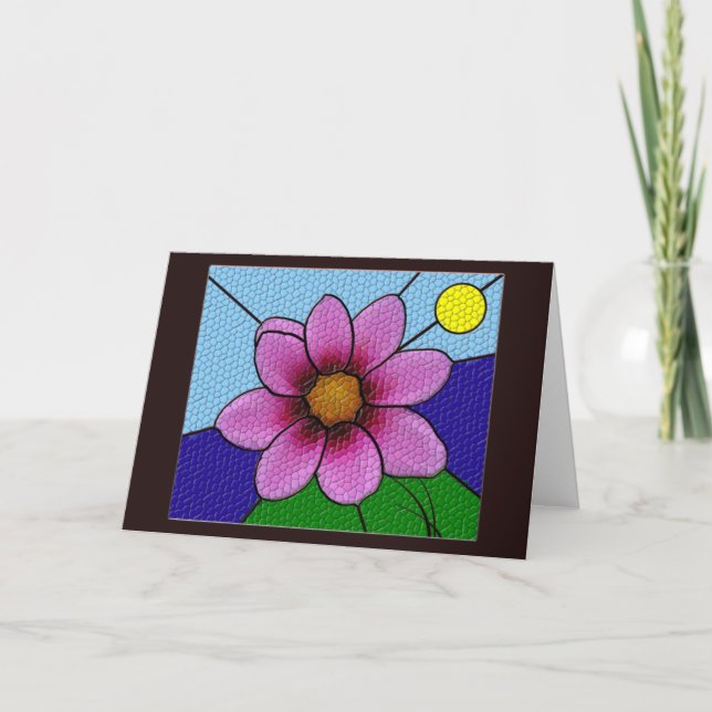 Cartão Mosaic Flower Greeting Card (Frente)