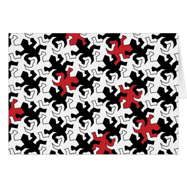 Cartão Mosaic geco - conversas black white (Frente Horizontal)