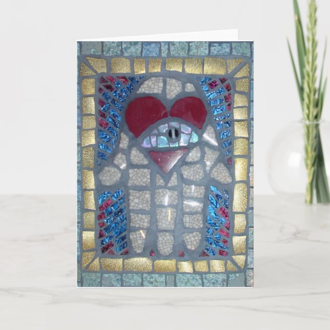 Cartão Mosaic Hamsa W/Heart and Evil Eye (Frente)