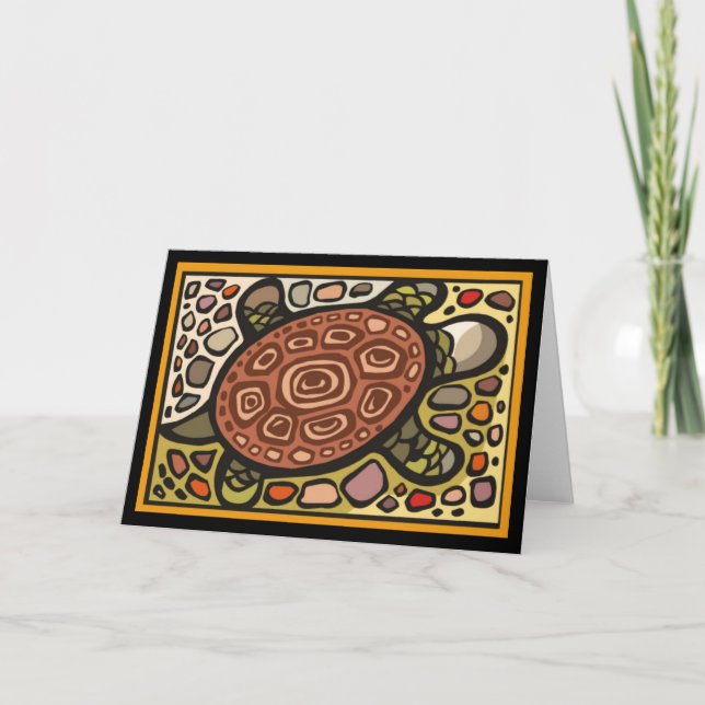 Cartão Mosaic Sea Turtle Greeting Cards (Frente)