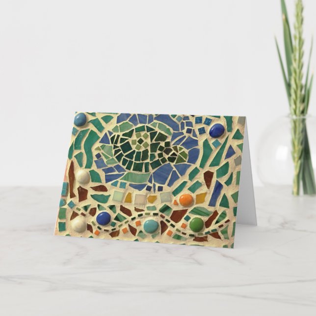 Cartão Mosaic Turtle Card (Frente)