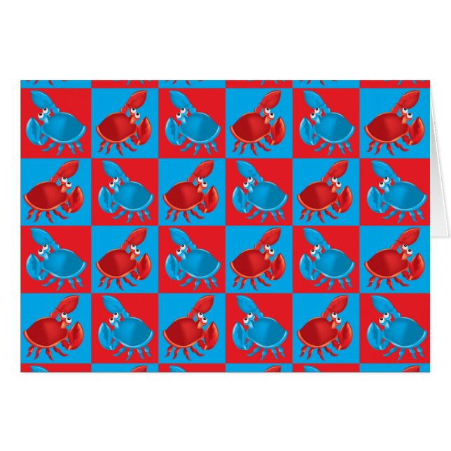 Cartão Mosaico de caranguejo (Frente horizontal)