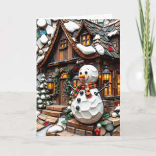 Cartão Mosaico de Natal Quinto e Encantador