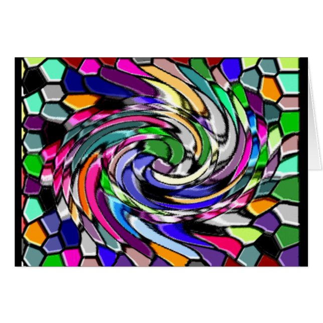 Cartão Mosaico de Swirly (Frente Horizontal)
