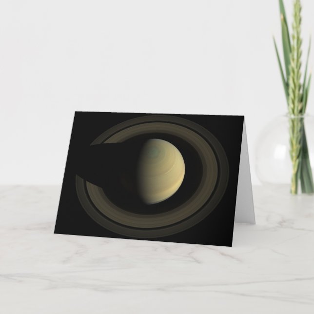 Cartão Mosaico Do Planeta Saturno E Seus Anéis Principais (Frente)