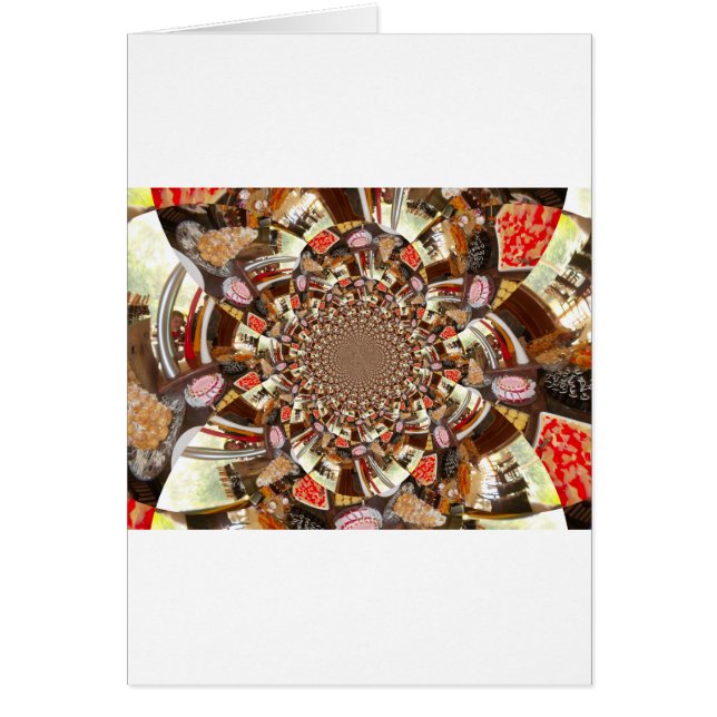 Cartão Mosaico Mesmerizante de Cores Sushi Brown (Frente)