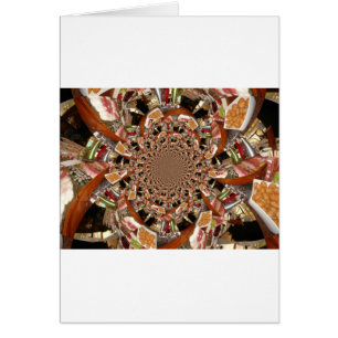 Cartão Mosaico Mesmerizante de Cores Sushi Brown